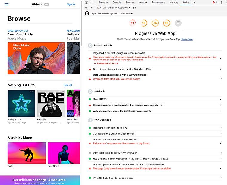 Apple Music as Progressive Web App